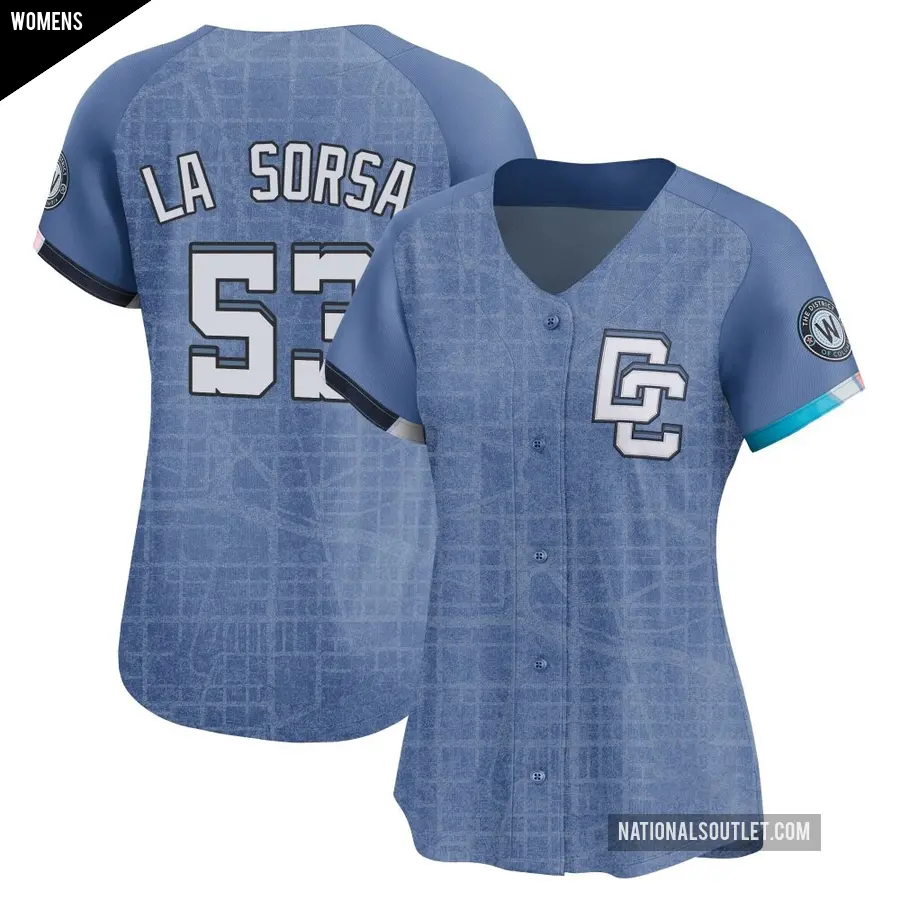 Women's Washington Nationals ＃53 Joe La Sorsa Limited Blue 2025 City Connect Jersey