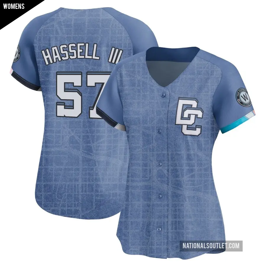 Women's Washington Nationals ＃57 Robert Hassell III Limited Blue 2025 City Connect Jersey