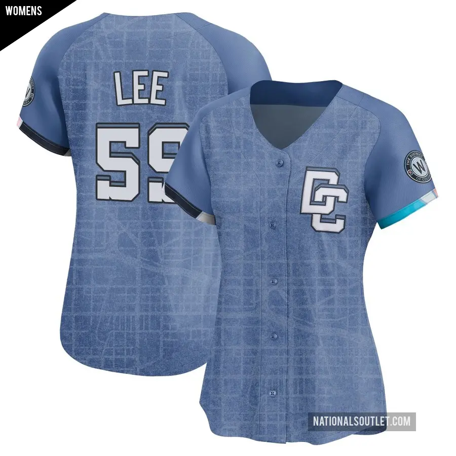 Women's Washington Nationals ＃59 Evan Lee Limited Blue 2025 City Connect Jersey