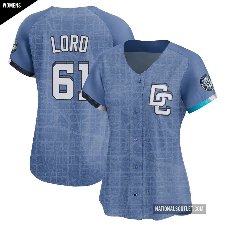 Women's Washington Nationals ＃61 Brad Lord Limited Blue 2025 City Connect Jersey