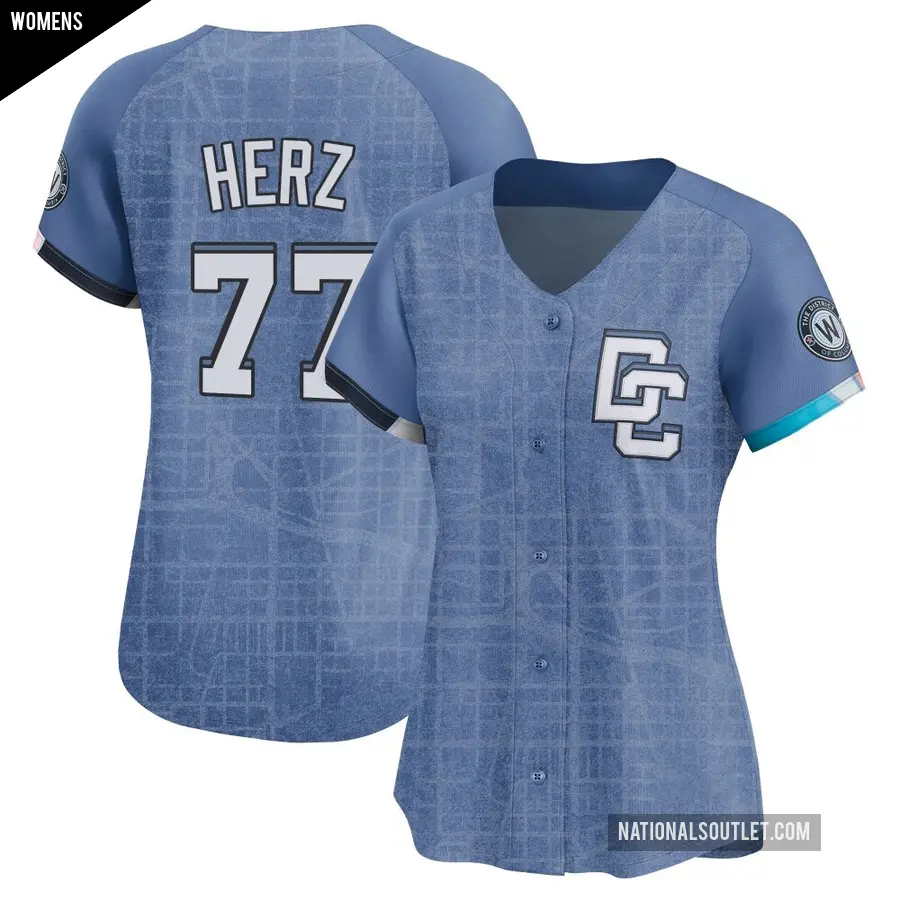 Women's Washington Nationals ＃77 DJ Herz Limited Blue 2025 City Connect Jersey