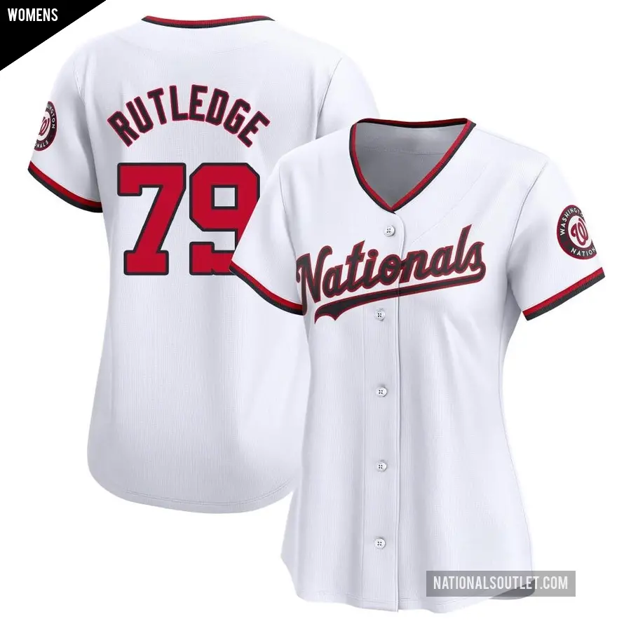 Women's Washington Nationals ＃79 Jackson Rutledge Limited White Home Jersey
