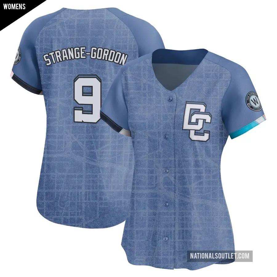 Women's Washington Nationals ＃9 Dee Strange-Gordon Limited Blue 2025 City Connect Jersey