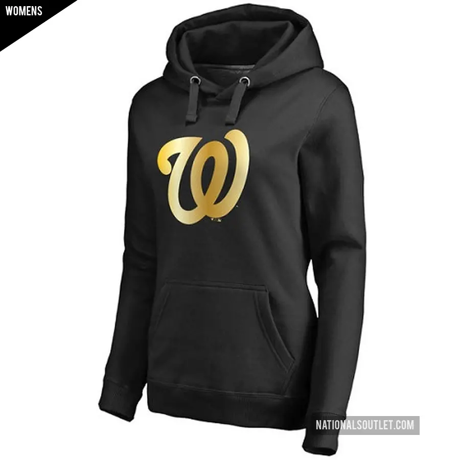 Women's Washington Nationals Gold Collection Pullover Hoodie - Black