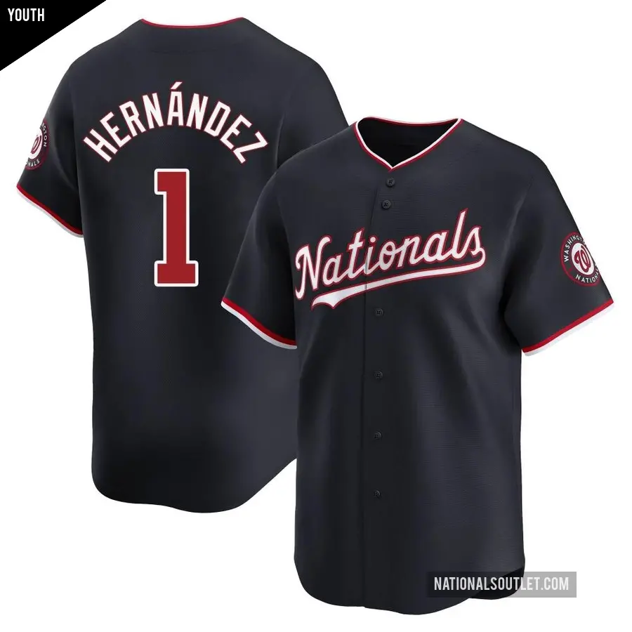 Youth Washington Nationals ＃1 Cesar Hernandez Limited Navy Alternate Jersey