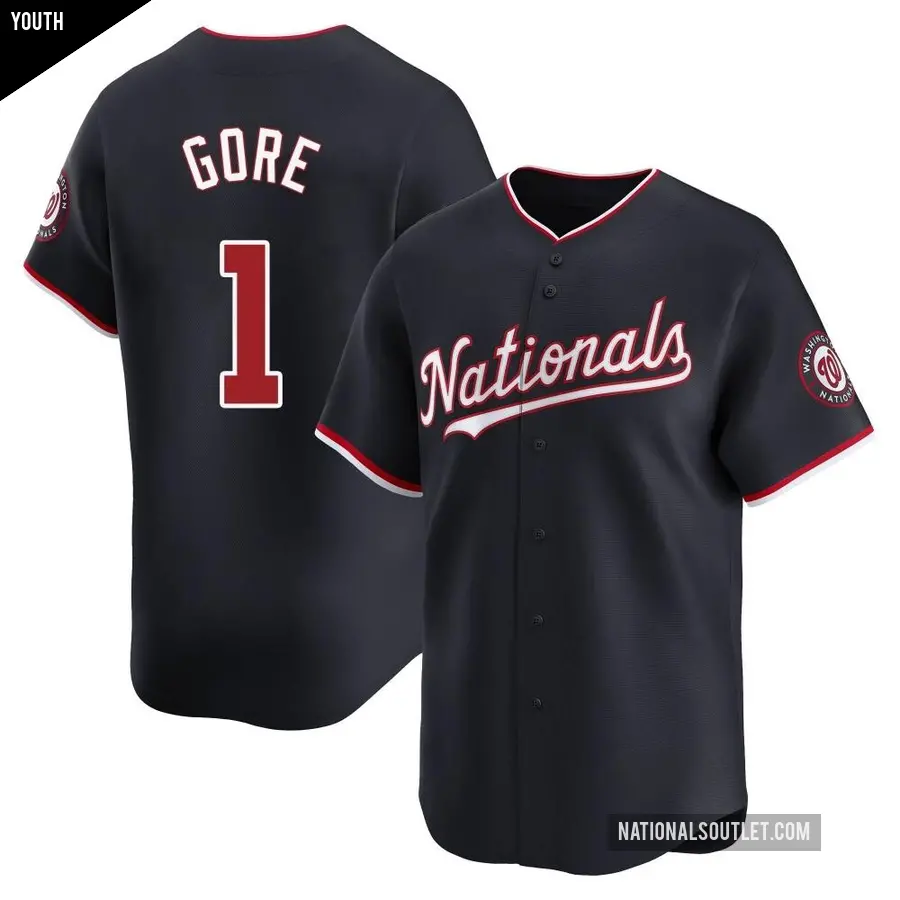 Youth Washington Nationals ＃1 MacKenzie Gore Limited Navy Alternate Jersey