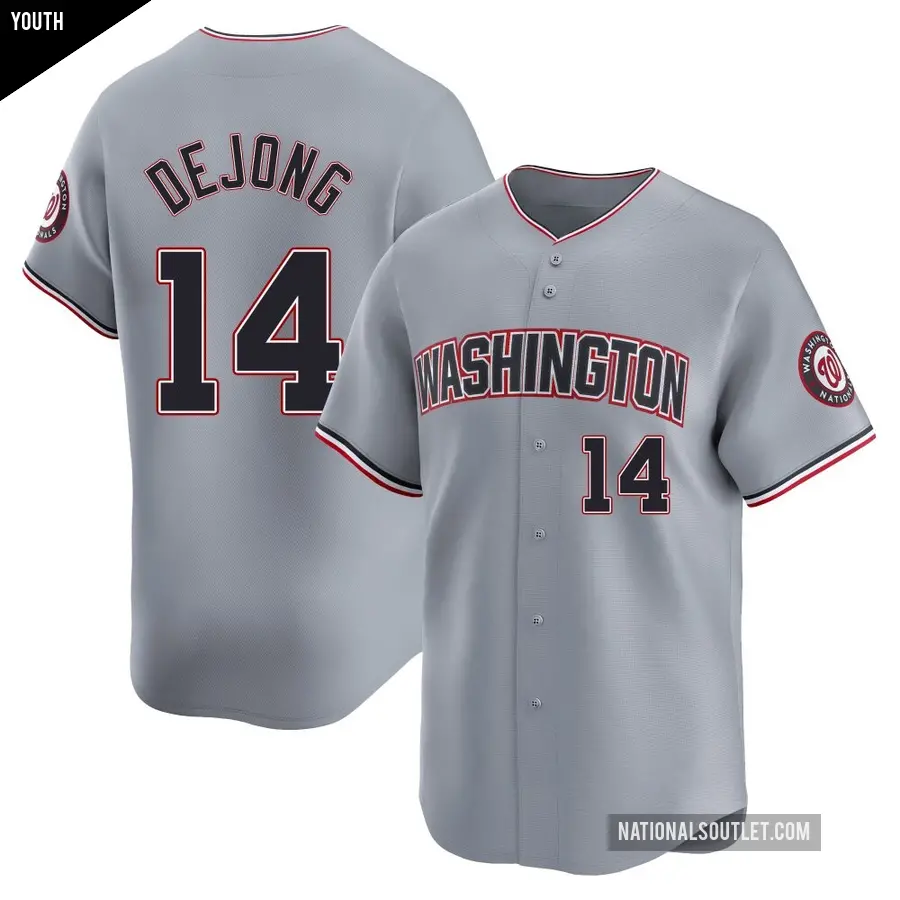 Youth Washington Nationals ＃14 Paul DeJong Limited Gray Road Jersey