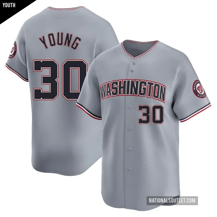 Youth Washington Nationals ＃30 Jacob Young Limited Gray Road Jersey