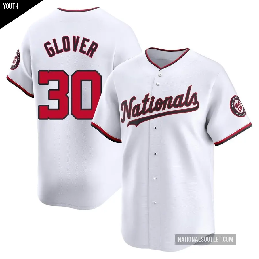 Youth Washington Nationals ＃30 Koda Glover Limited White Home Jersey