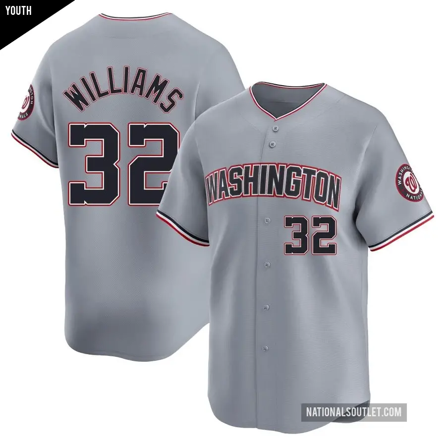Youth Washington Nationals ＃32 Trevor Williams Limited Gray Road Jersey