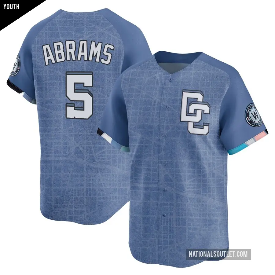 Youth Washington Nationals ＃5 CJ Abrams Limited Blue 2025 City Connect Jersey