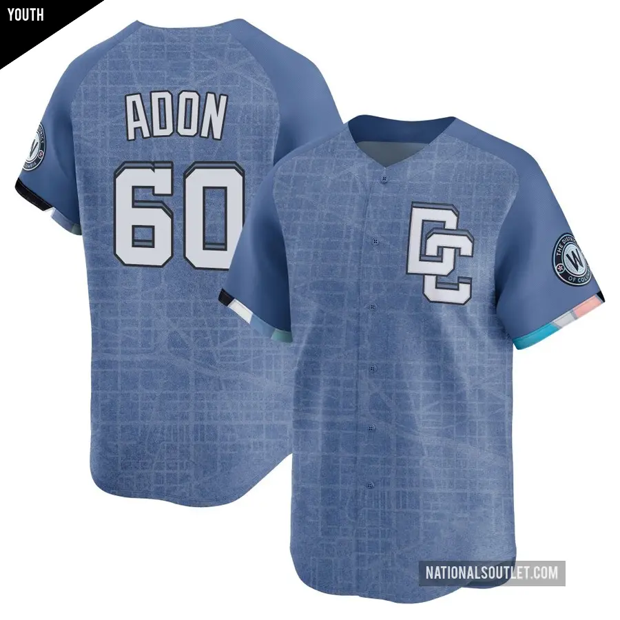 Youth Washington Nationals ＃60 Joan Adon Limited Blue 2025 City Connect Jersey