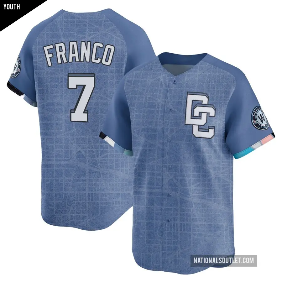 Youth Washington Nationals ＃7 Maikel Franco Limited Blue 2025 City Connect Jersey