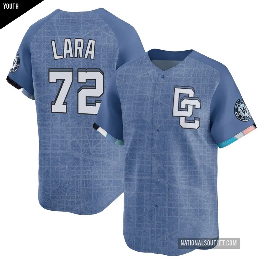 Youth Washington Nationals ＃72 Andry Lara Limited Blue 2025 City Connect Jersey