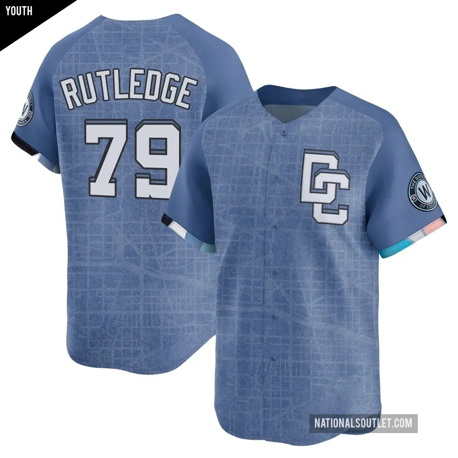 Youth Washington Nationals ＃79 Jackson Rutledge Limited Blue 2025 City Connect Jersey