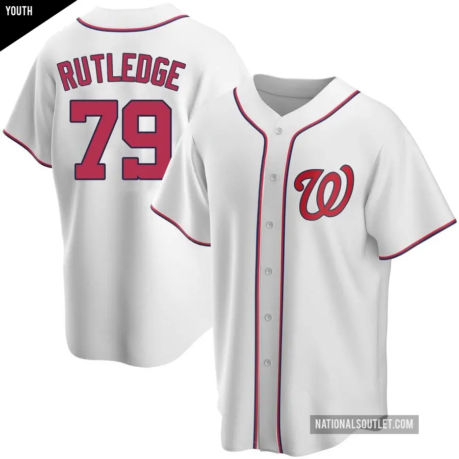 Youth Washington Nationals ＃79 Jackson Rutledge Replica White Home Jersey
