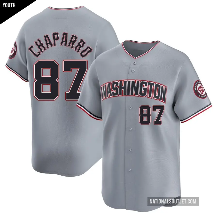 Youth Washington Nationals ＃87 Andres Chaparro Limited Gray Road Jersey